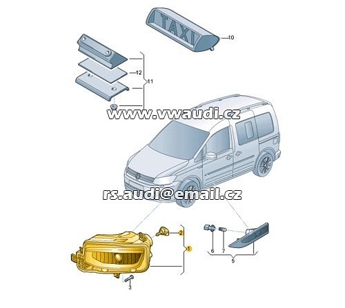 2K5 941 661 B Volkswagen CADDY 2K 2019  MLHOVÉ SVĚTLO VLEVO 2K5 - 3