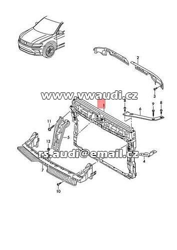 5NN 805 588 K PŘENÍ ČELO držák chladiče VW Tiguan Allspace BW2 - 2