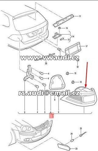 1K9 945 095 H GOLF VI MK6 KOMBI VARIANT ZADNÍ LEVÉ KONCOVÉ SVĚTLO 1K9 - 2