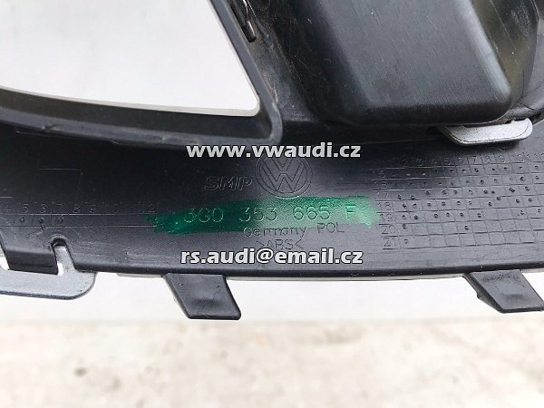 3G0 853 665 F Mřížka přední nárazník VW Passat B8 - levá strana. - 8