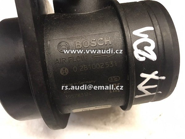 0 281 002 531 / BOSCH 0986284009 Snímač hmotnosti vzduchu Bosch pro AUDI, SEAT, SKODA, VW TOURAN 1,9 TDI BLS   - 6