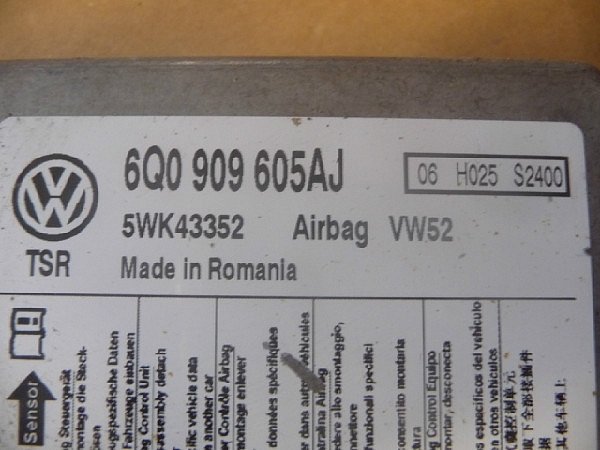 Řídící jednotka airbagu  Airbagová jednotka  VW Golf 5 Audi Škoda  VW Caddy - 3
