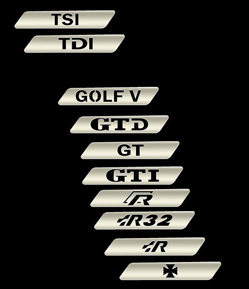 VW Golf V 5 6 VI R32 R GTD GT GTI , EMBLÉM CHROM - 2