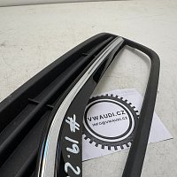 VW POLO 6C 6R  MŘÍŽKA NÁRAZNÍKU PRAVÁ PŘEDNÍ ČERNÝ LAK + CHROM lišta - 4