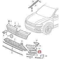Kryt nárazníku VW Tiguan 5NA Allspace přední levý  5NA853665E /5NA853665D - 4