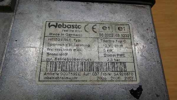 7H0 815 071E VW T5 Nezávislé topení Webasto Thermo Top C 5kW - 3