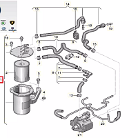 obal filtru paliva VW TIGUAN 2 II 5NA 5Q0 127400S .  5Q0 127 399 GE .5Q0 127 242 C - 12