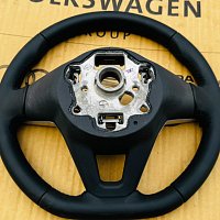 NOVÝ kožený volant Volkswagen VW Golf 8 T-Roc TOUAREG CR7 PASSAT Sportovní zkosený tříramený VYHŘÍVANÝ - 10