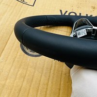 NOVÝ kožený volant Volkswagen VW Golf 8 T-Roc TOUAREG CR7 PASSAT Sportovní zkosený tříramený VYHŘÍVANÝ - 11