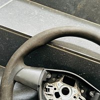 VW Transporter T5 7E Facelift kožený volant s černým prošíváním 7E0419091D - 3