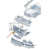 3G0-853-601-A-JZA  NOVÝ originální emblém masky chladiče Volkswagen Arteon Passat Golf ACC 3G0853601A - 3