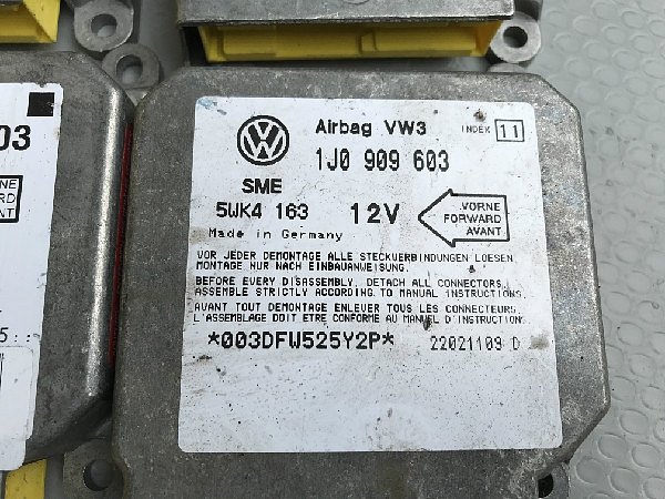 1J0 909 603 INDEX 11 VW Audi Škoda Řídící jednotka airbagu Golf 4 Octavia Bora Leon  Airbagová jednotka