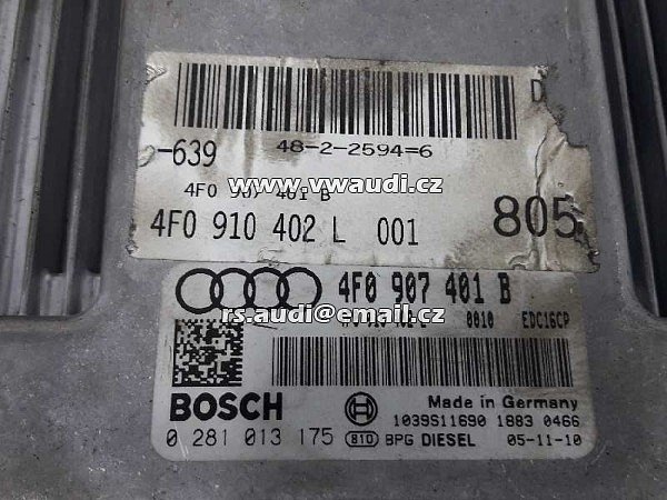 4F0 910 401B Řídící jednotka motoru ECU motorová řídící jednotka  Audi A6 4F C6  3,0 TDI V6 165kW 