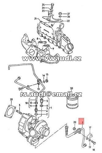 068 145 736H Zpětné vedení oleje VW AUDI VW 80 90 Avant 