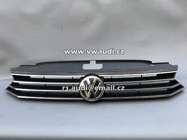 OE 3G0 853 651 VW Passat B8 3G 3G0 2015 -   Maska mřížka grill - přední maska do kapoty + znak chrom lišty