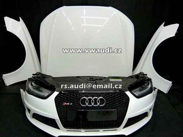 Audi RS4 Avant 8K Quattro  SRA PDC Xenon LED KOMPLETNÍ PŘEDEK   Přední kapota Blatník spoiler nárazník 