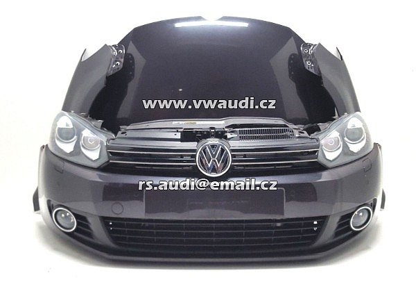  VW Golf 6 Přední část vozidla . předek vozu -    VW Golf 6 VI 1.2 TSI      Přední kapota Blatník spoiler nárazník xenon led   