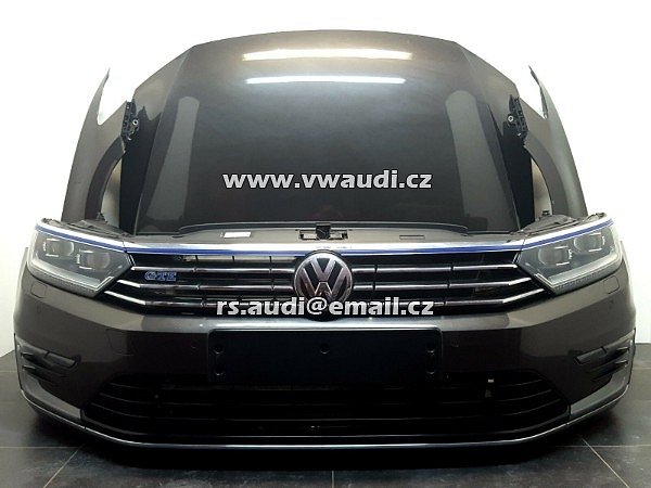 Passat 3G B8 GTE Kompletní přední část vozidla předek vozu VW Passat 3G B8 GTE  Přední kapota blatník spoiler nárazník xenon led světla mřížka nárazník maska čelo chladičová stěna