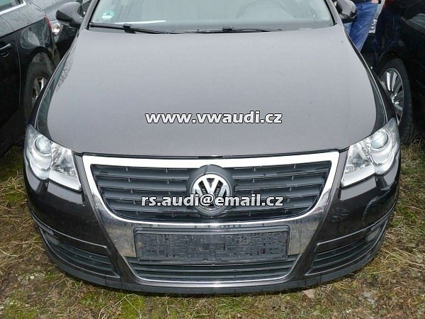 VW PASSAT VARIANT 2,0TDI Kompletní přední část vozidla předek vozu VW PASSAT VARIANT (3C5) 2.0 TDI     Přední kapota blatník spoiler nárazník xenon led světla mřížka nárazník maska čelo chladičová stěna   