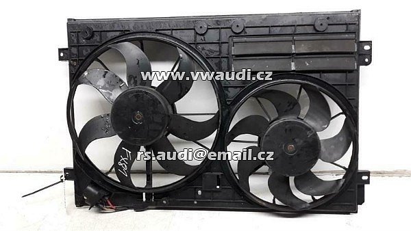  1K0 121 207BC VW PASSAT 2012 - 2014  CC  B7 b7 3AA - Přední čelo chladičová stěna Ventilátor + řídící jednotka chlazení  sahara větráky  Ventilátor + řídící jednotka chlazení 