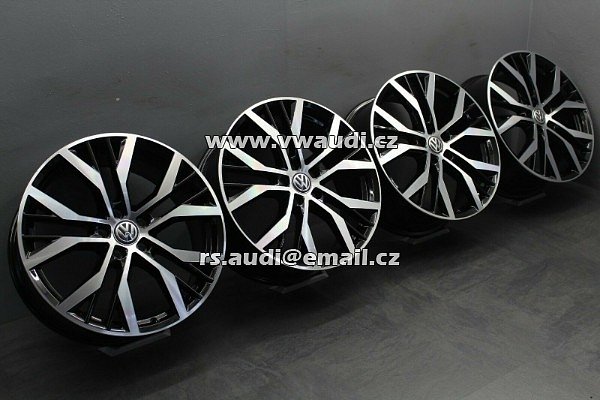 5G0 601 025AN 4 x 19&quot; palcová originál Al litá kola VW Golf 7 VII GTI GTD R-Line Santiago  5G0601025AN