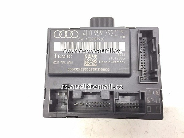 4F0 959 792 C  Audi Q5 8R Q7 4L A4 8K A6 4F Řídicí jednotka pro dveře pp PP PRAVÉ PŘEDNÍ   