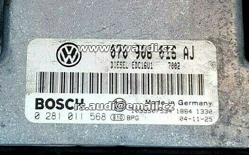 070 906 016 AJ Řídící jednotka motoru ECU  - počítač Transporter  T5  2,5 TDI  