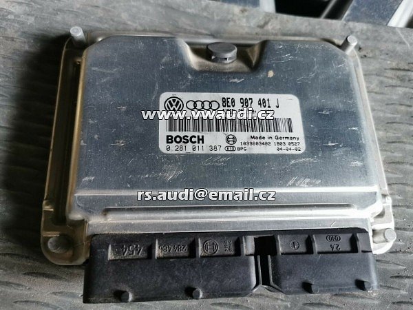 8E0 907 401J Řídicí jednotka motoru ECU Bosch 0281011387 8EO907401J EDC15VM A4 2,5 tdi BAU 8E 2004 
