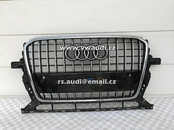 8R0 853 651AB AUDI Q5 8R 2013-16 Chromovaná mřížka maska  předního nárazníku 8R0853651R maska přední grill černý lak plastu +  chrom 