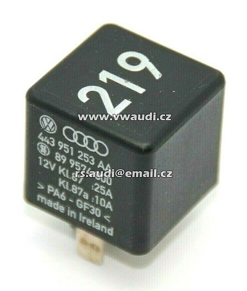 443 951 253AA Relé 219 normálně otevřený kontakt relé řízení motoru Audi A2 A4 A6 A8 443951253AA