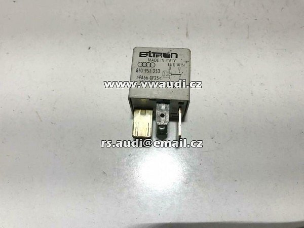 8E0 951 253  Relé 614 rozpínací kontakt relé Audi A4 B6 B7 8E A6 4B 4F 8E0951253