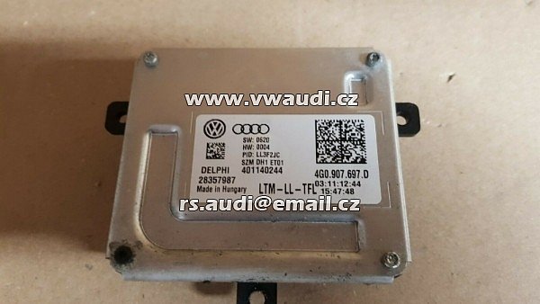 4G0 907 697 D Řídicí jednotka Audi VW Škoda pro xenonové světlomety pro denní svícení 4GO907697D   4GO 907 697 D