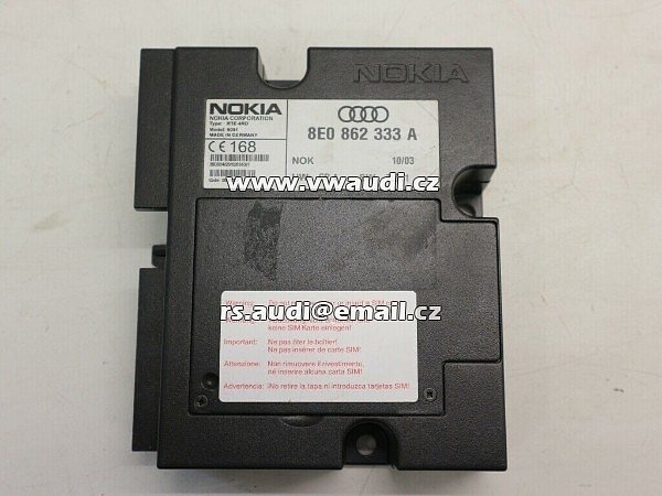 8E0 862 333 A 8EO862333A Audi A4 B6 Řídicí jednotka telefonu Nokia 8EO 862 333 A