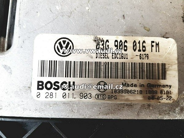 03G 906 016 FM  Řídící jednotka motoru ECU VW Golf V / Jetta 1.9 TDi BKD