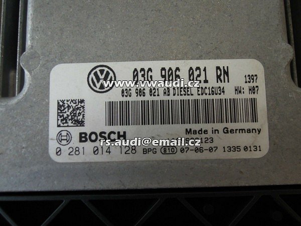 Řídící jednotka motoru ECU VW TOURAN GOLF V 03G906021RN  BOSCH 0281014128 EDC16U34