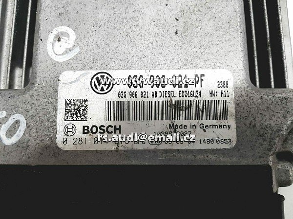 03G 906 021 PF Řídicí jednotka ECU VW Caddy O3G906021PF .  O3G 906 021 PF   