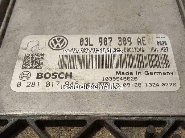 03L 907 309 AE Řídicí jednotka motoru Bosch VW Audi Škoda SeatEDC17C46 BOSCH 0 281 017 946 