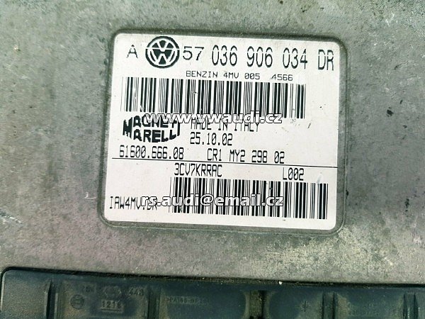 036 906 034 DR Originální řídicí jednotka motoru VW Golf 1.6 ECU 036 906 034 DR