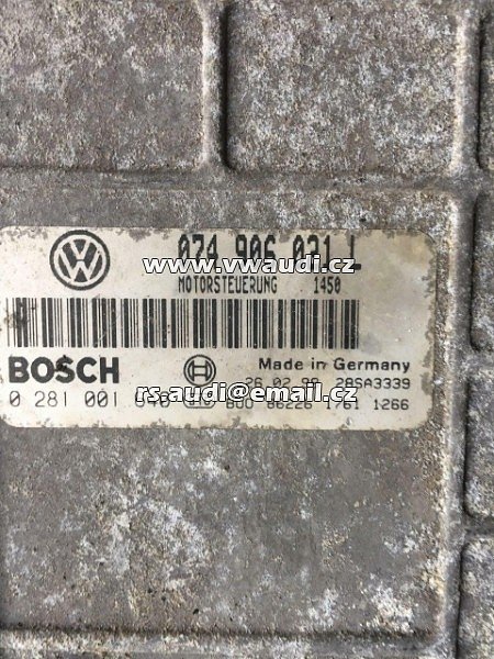  074 906 021 L  Řídicí jednotka motoru ECU VW T4 TDI  1998  074906021L 074 906021 L