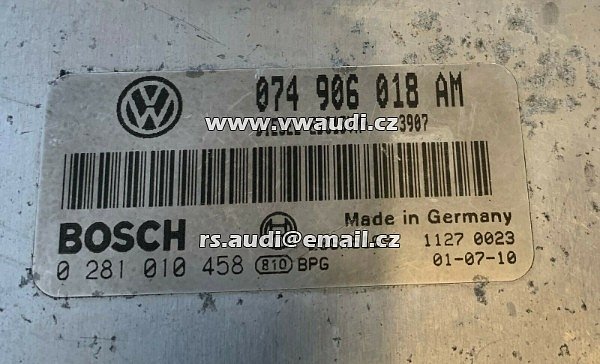 074 906 018 AM  Řídící jednotka motoru ECU VW T4 Multivan  ACV AUF   VW 0281010458