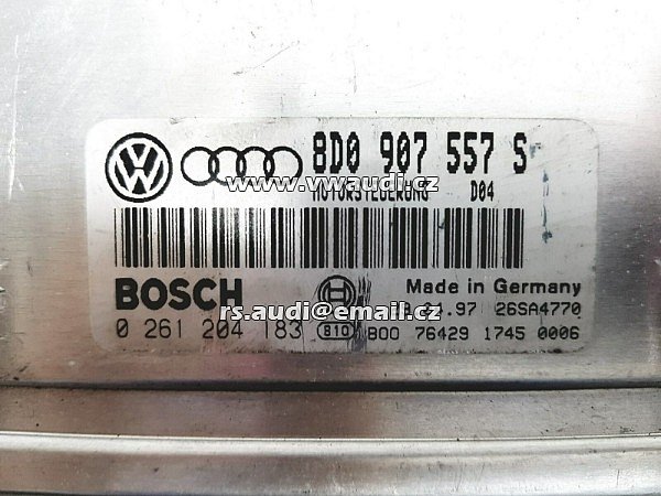 8D0 907 557 S, 8D0907557S BOSCH 0 261 204 183 Audi A4 20V 1,8 1997 řídicí jednotka motoru