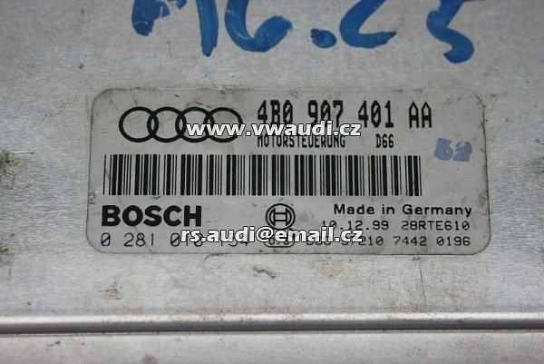 4B0 907 401 AA .Bosch  0 281 010 154  . Řídící jednotka motoru AUDI A6 / 4B 2.5 TDI 