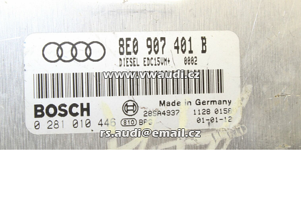  8E0 907 401 B Řídicí jednotka motoru AUDI A4 8E B6 8E0907401B 