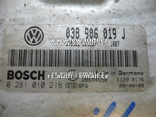 Řídicí jednotka motoru VW Sharan AUY  038 906 019 J BOSCH  0281010216 