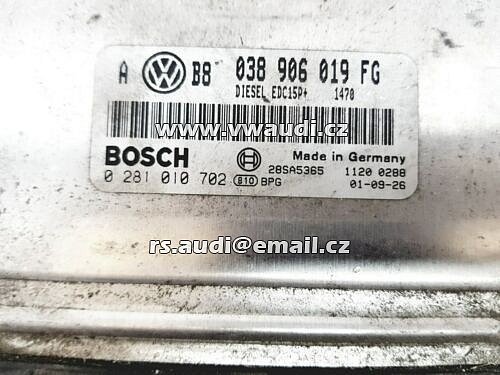 038 906 019 FG Řídící jednotka motoru ECU VW GOLF 4 TDI ŠKODA 