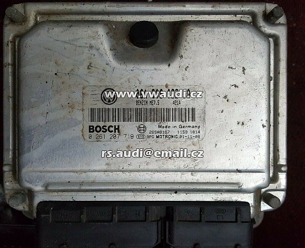 06A 906 032 JQ řídicí jednotka motoru 0 0261207719 2.0 Golf MK4 Motor ECU Bosch VW Audi