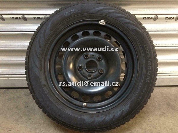 1x rezervní kolo VW Sharan 7N rezervní kolo 205/60 R 16 TPMS Nokian 96%