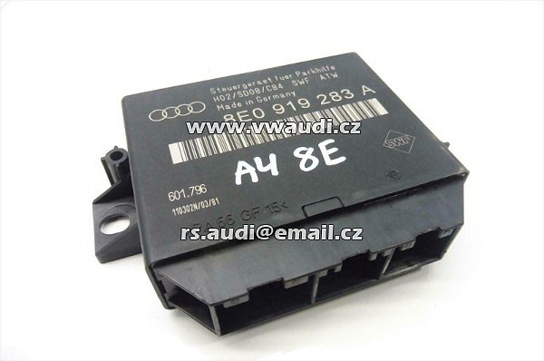 8Z0 919 283 A Originální řídicí modul parkovacích senzorů Audi a4 s4 b6 b7 PDC V 