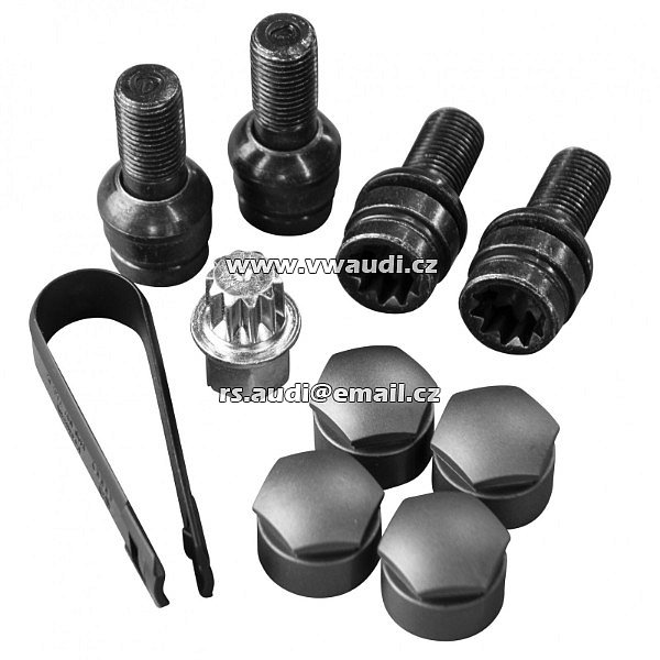 8D0 698 137 +	 4D0698137 zámek kol VW Golf 4 5 6 7 Plus zámek kol M14 x 1,5 x 27,5 mm