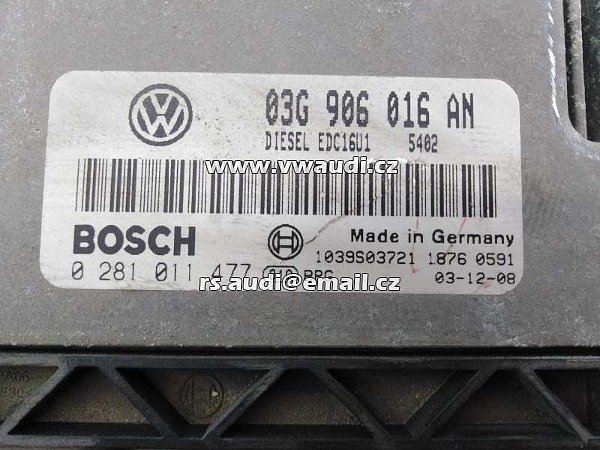 03G 906 016 AN  VW Golf 5 2.0 TDI 103 kW BKD  Řídicí jednotka motoru